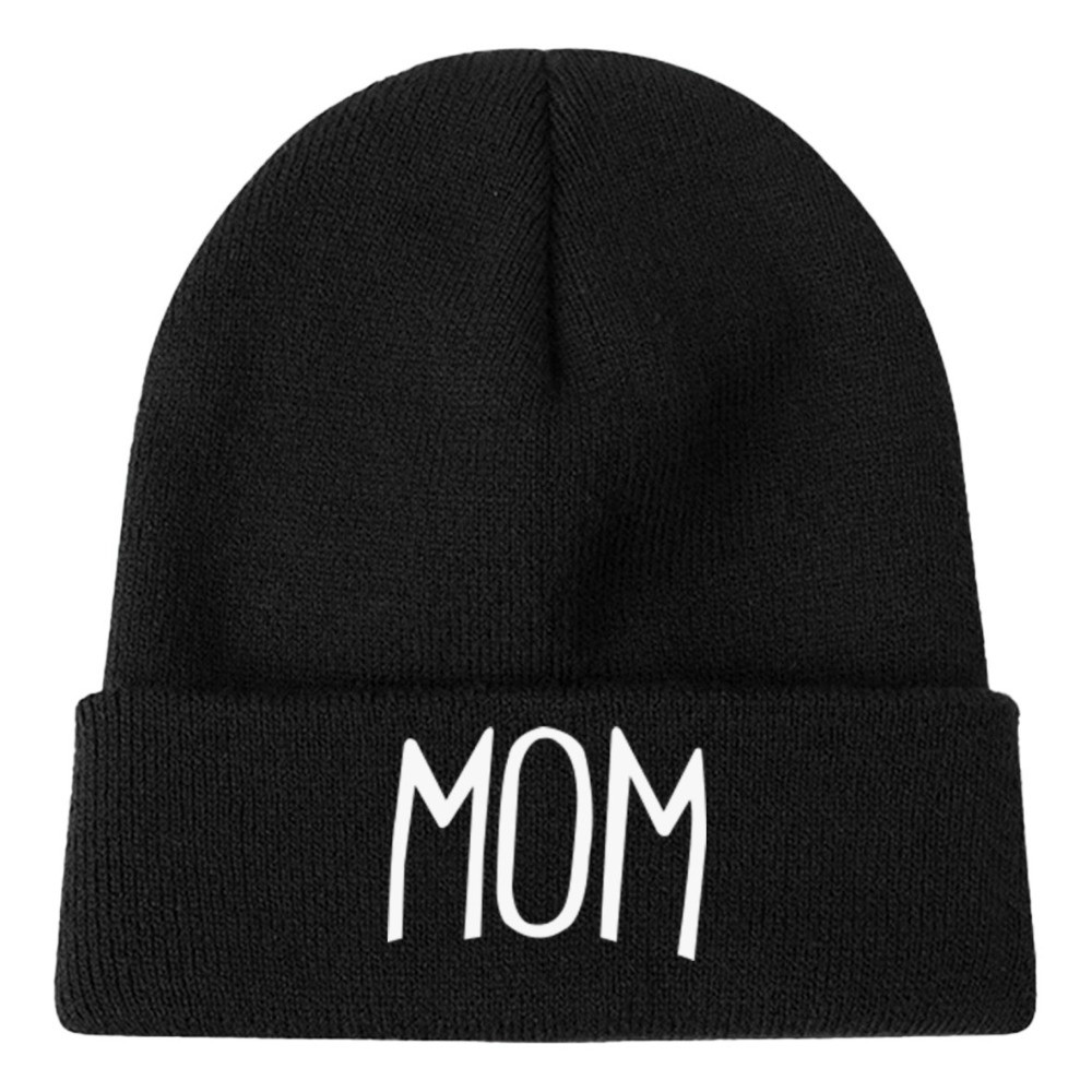 Beanie Cuffed Knit - Stretch Cuffed MOM DAD Knit Beanie