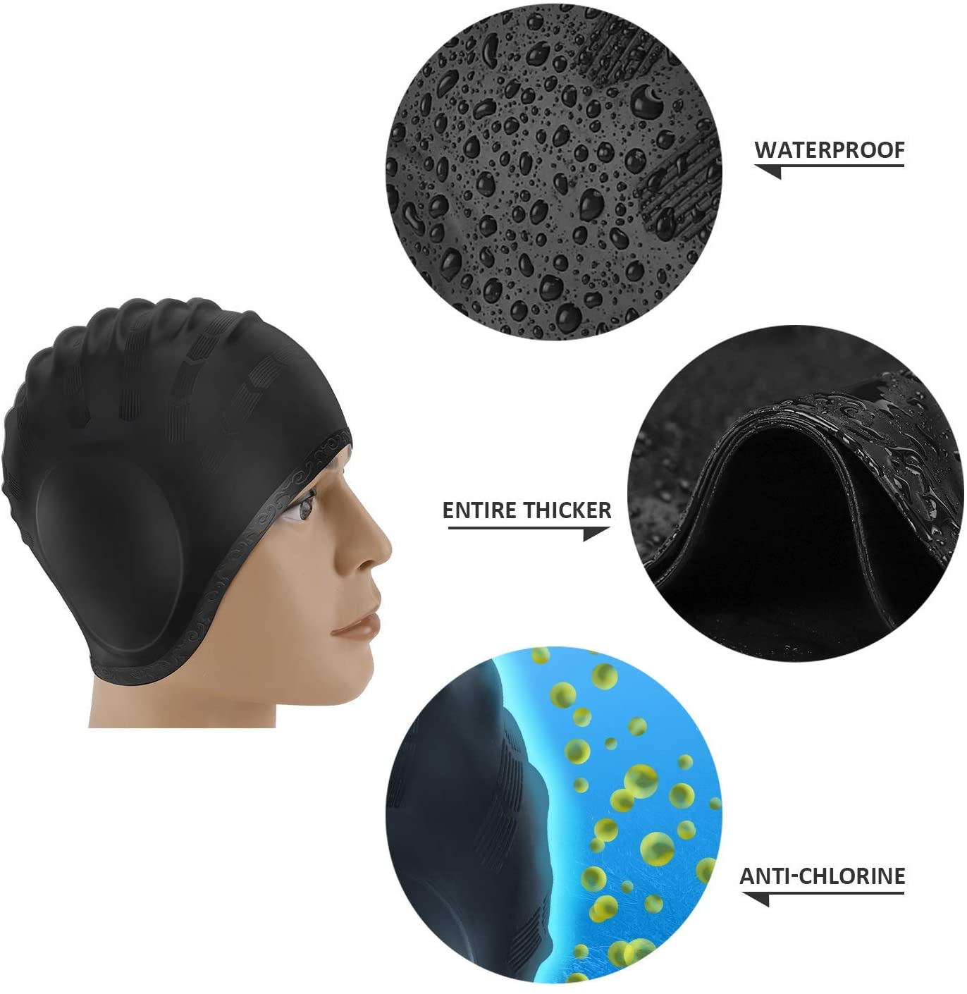 Adults Swimming Caps Men Women - Swim Hat Silicone 评论和价格
