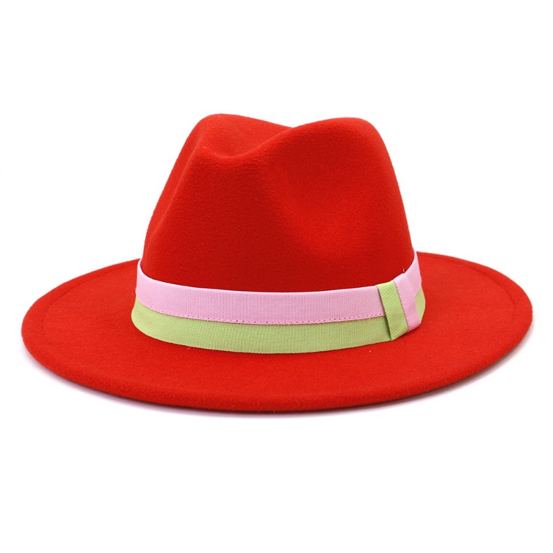 Unisex Autumn Winter New Wide  - Fedora Hat Wool 评论和价格