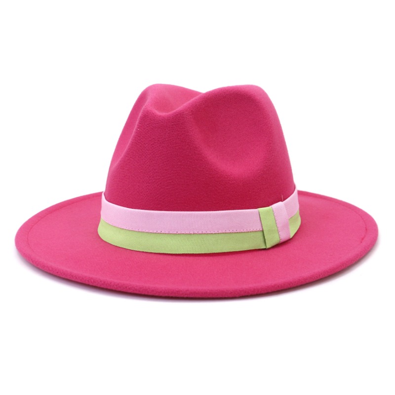 Unisex Autumn Winter New Wide  - Fedora Hat Wool 评论和价格