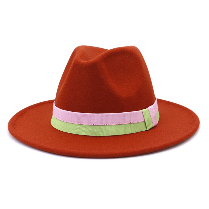 Unisex Autumn Winter New Wide  - Fedora Hat Wool 评论和价格