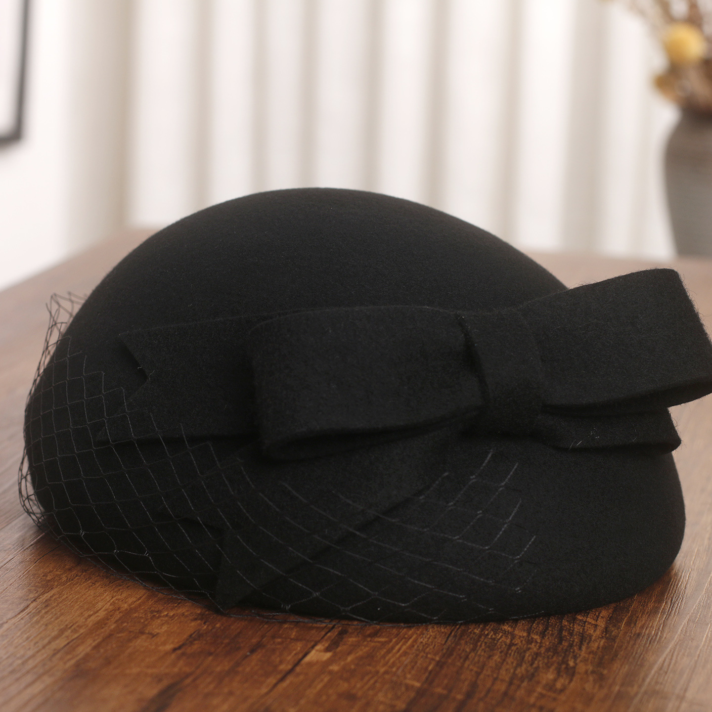 French Elegant Mesh-Bow Wool B - Fedora Hat Wool 评论和价格