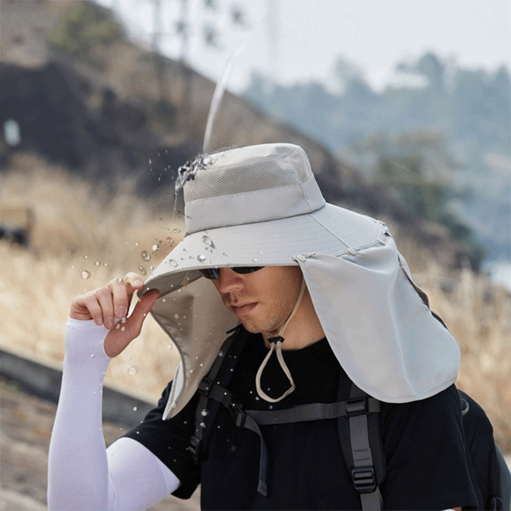 Simple Cloth Men Sun Hat Neck  - Visor Sun Hat 评论和价格