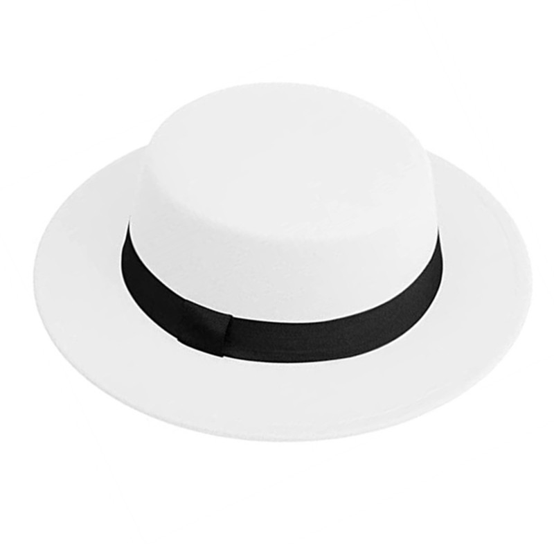Men Women White Fedora Hat Fla - Fedora Hat Wool 评论和价格