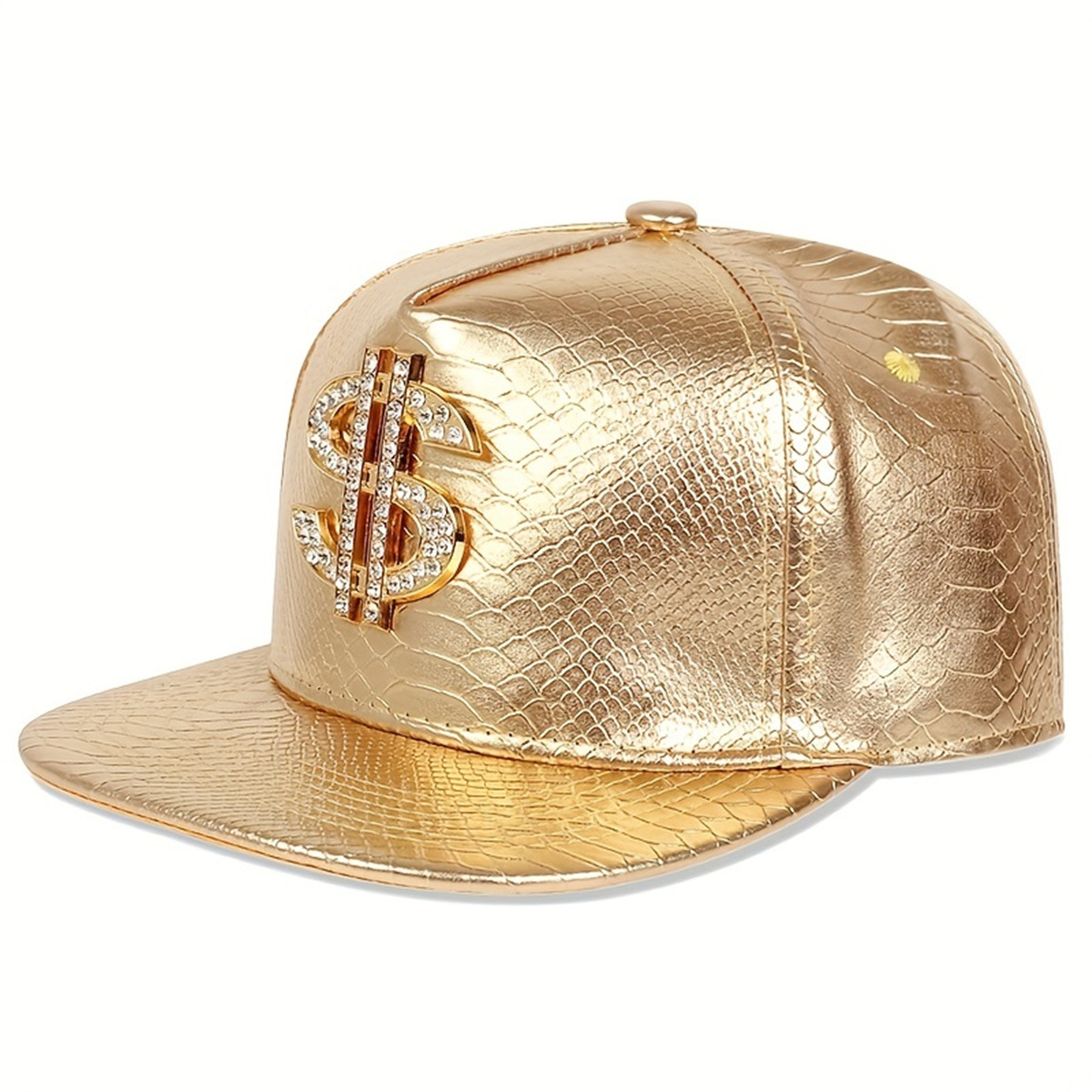 Leather Metallic Dollar Sign B - Snapback Hat Flat 评论和价格