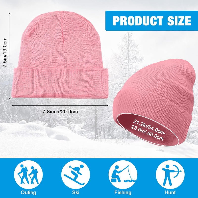 1pc Winter Warm Thick Beanie H - Beanie Cuffed Knit 评论和价格