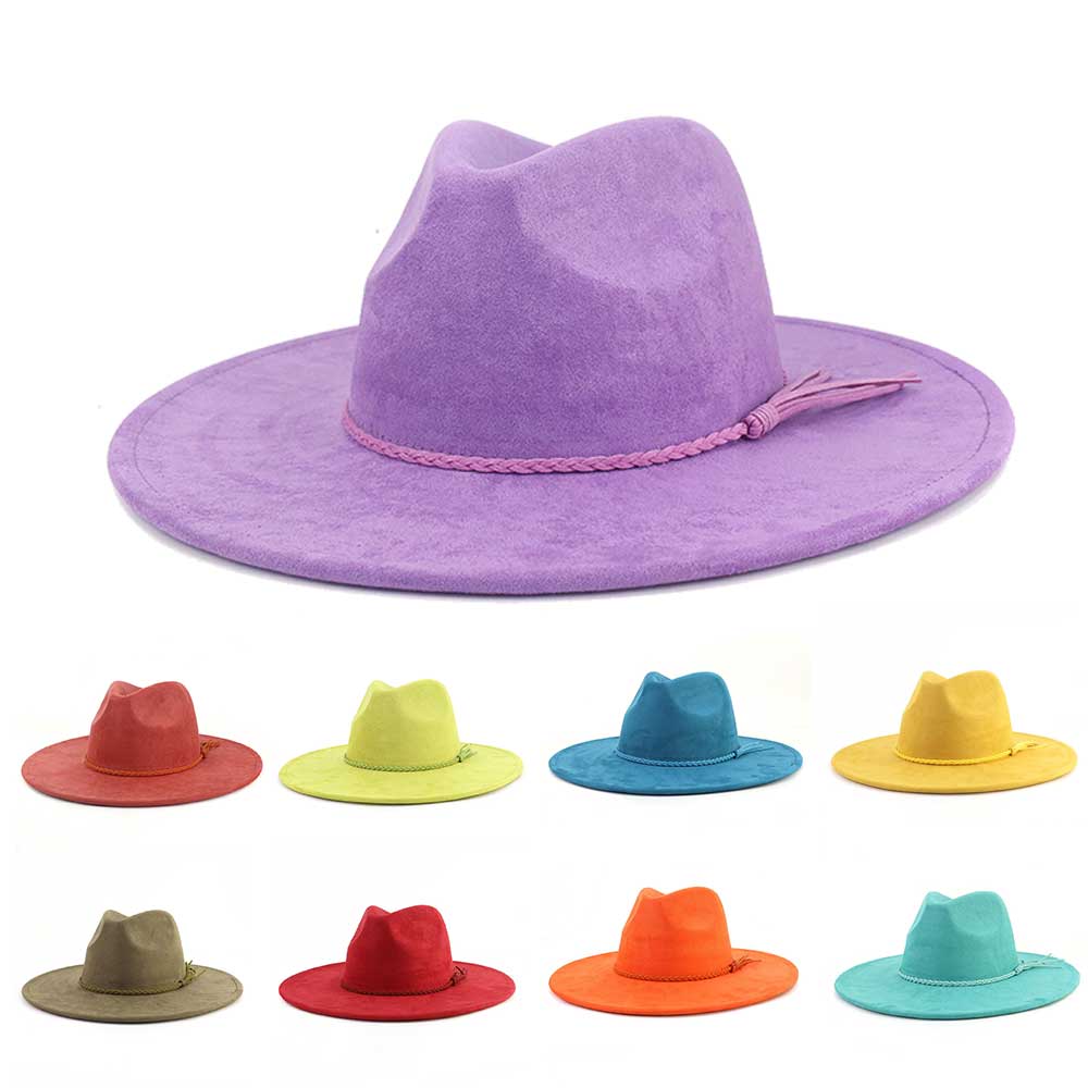 Vegan Suede Hat Teardrop shape - Fedora Hat Wool 评论和价格