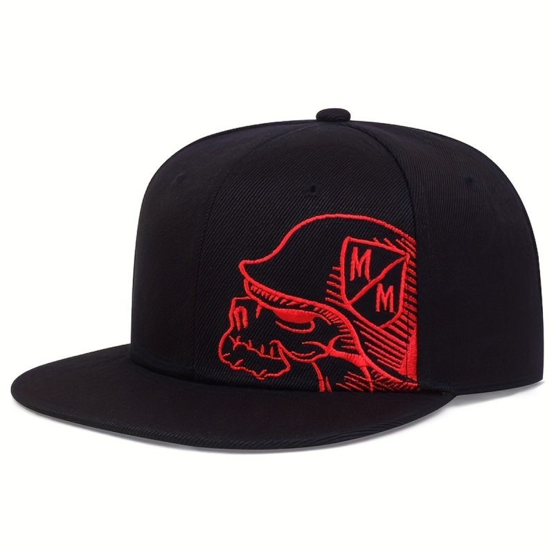 Unisex Skeleton Embroidery Bas - Snapback Hat Flat 评论和价格
