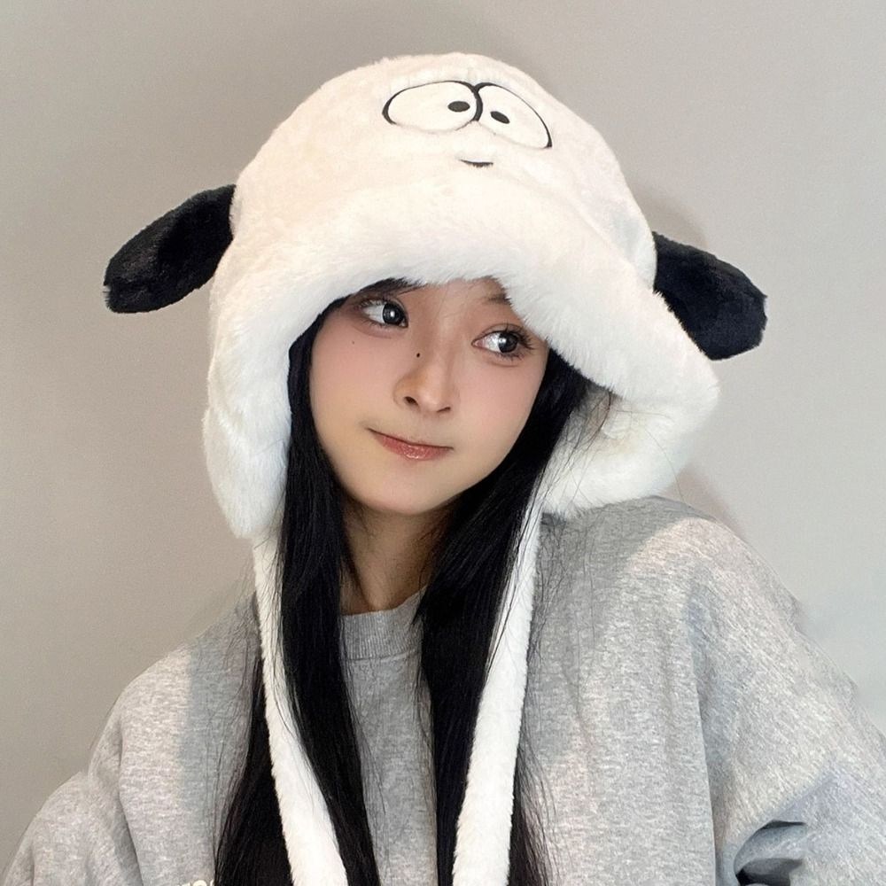 Cartoon Cute Dog Ears Women Wi - Beanie Cuffed Knit 评论和价格