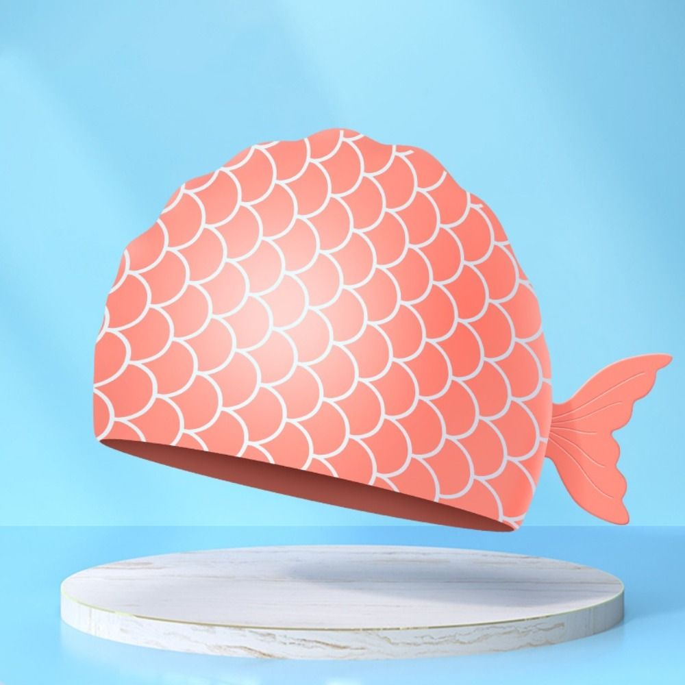 Cute Fish Children Swim Cap Ca - Swim Hat Silicone 评论和价格