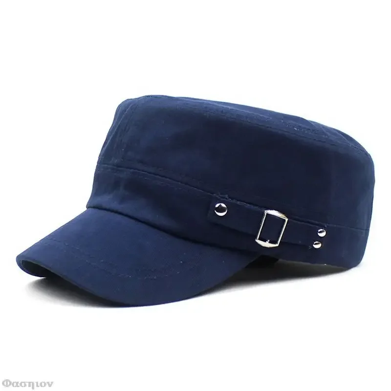 Army Cap Men Women Pure Color  - Snapback Hat Flat 评论和价格