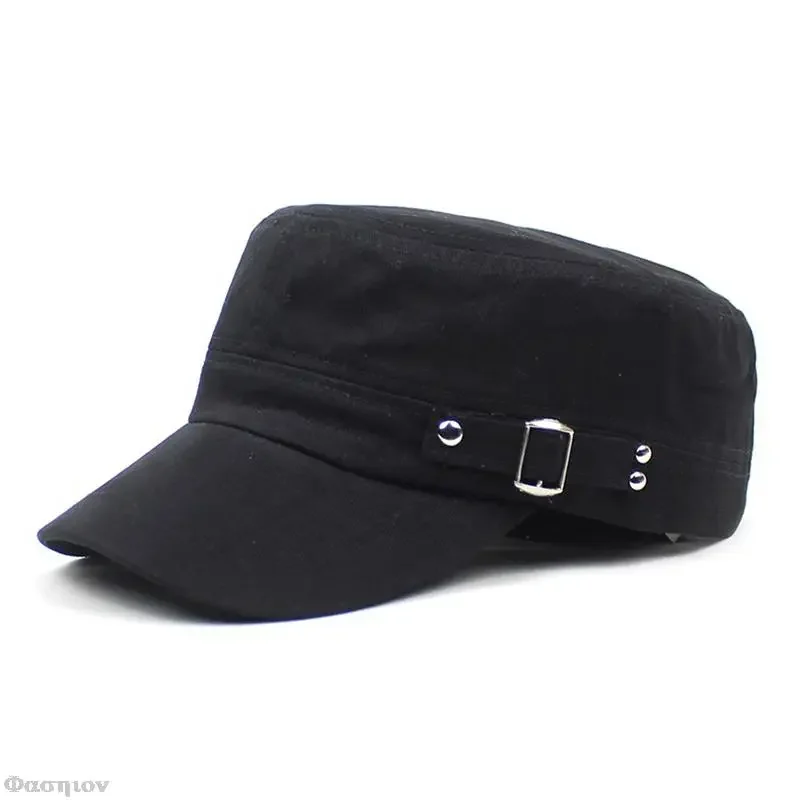 Army Cap Men Women Pure Color  - Snapback Hat Flat 评论和价格