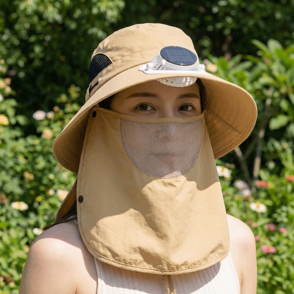 Portable Solar Rechargeable Fa - Sun Hat Wide Brim 评论和价格
